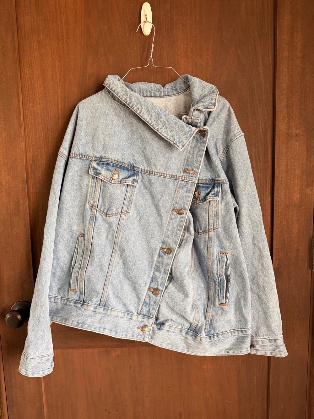 KBB by Kahlana Medium Light Wash Denim Jacket Oversized Utility Jacket NWT